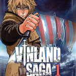 Capa de Vinland Saga com personagem em clima dramático.