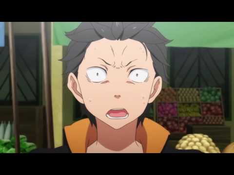Cena dramática de Re:ZERO com personagem em destaque