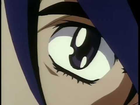 Cena do trailer de The Vision of Escaflowne com personagens e mecha em fantasia