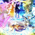 Key visual de Sword Art Online Alicization War of Underworld com Kirito ao centro e personagens ao redor.