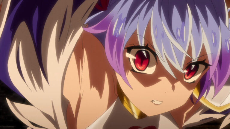Close de personagem em cena de ação no anime Banished from the Hero's Party.