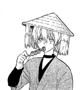 Fushi comendo tranquilo, representando um momento simples e humano