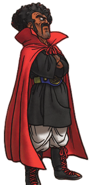 Ilustração do personagem Mr. Satan (Hercule) de Dragon Ball, com capa e bigode.
