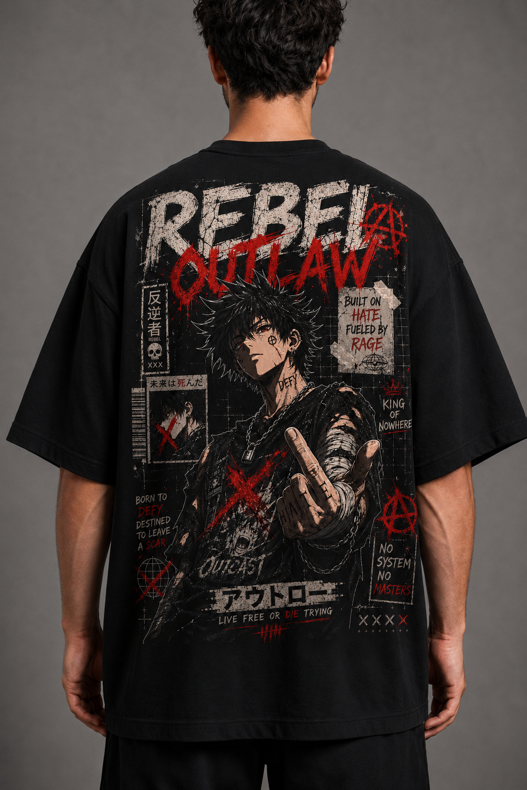 Camiseta Oversized Rebel Outlaw