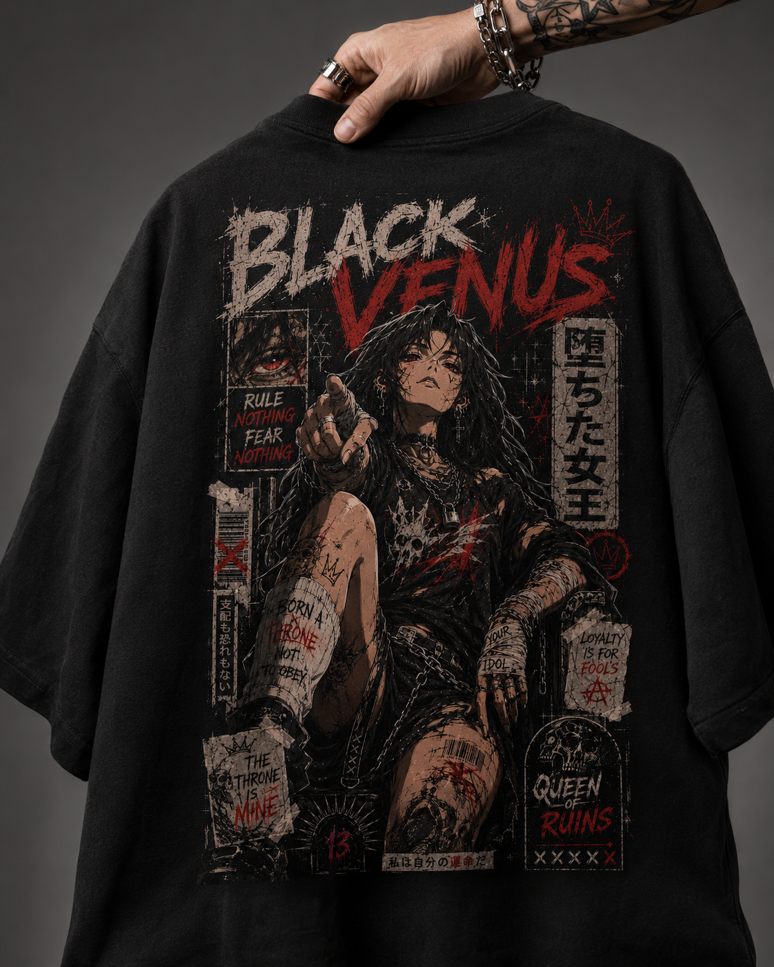 Camiseta Oversized Black Venus