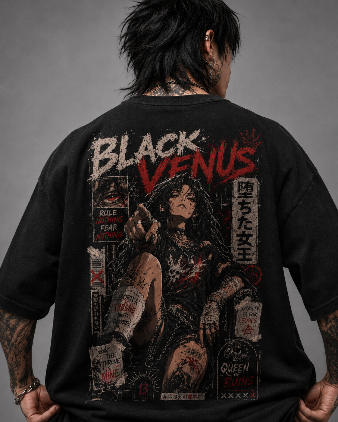 Camiseta Oversized Black Venus