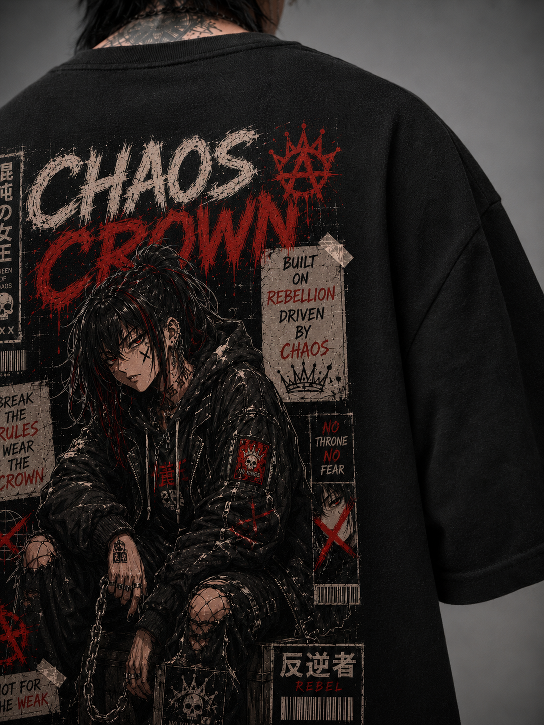Camiseta Oversized Chaos Crown