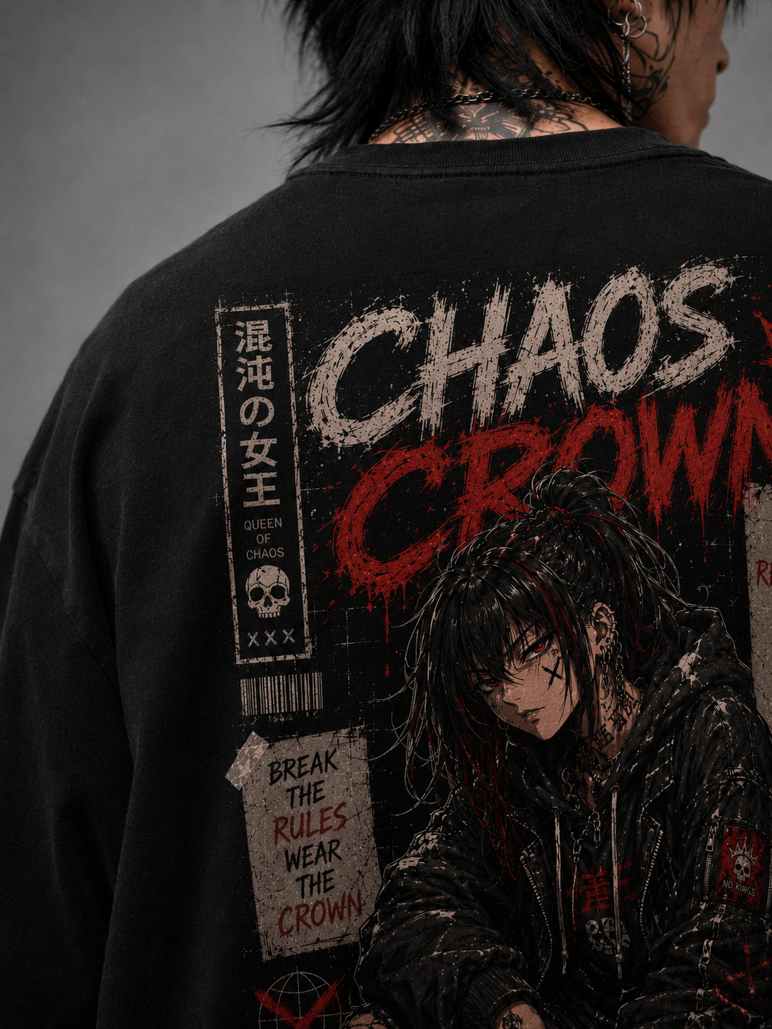 Camiseta Oversized Chaos Crown