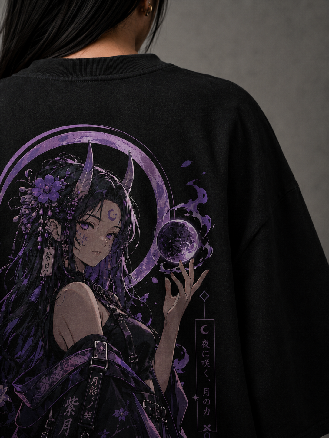 Camiseta Oversized Purple Moon