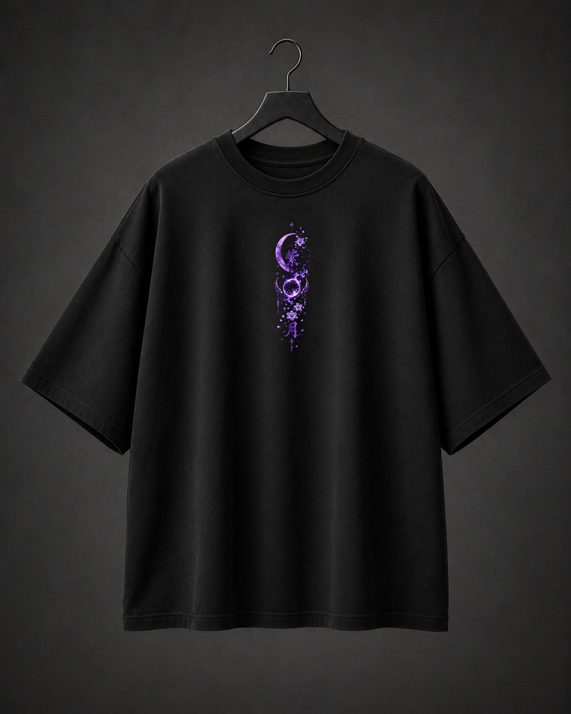 Camiseta Oversized Purple Moon em outro ângulo