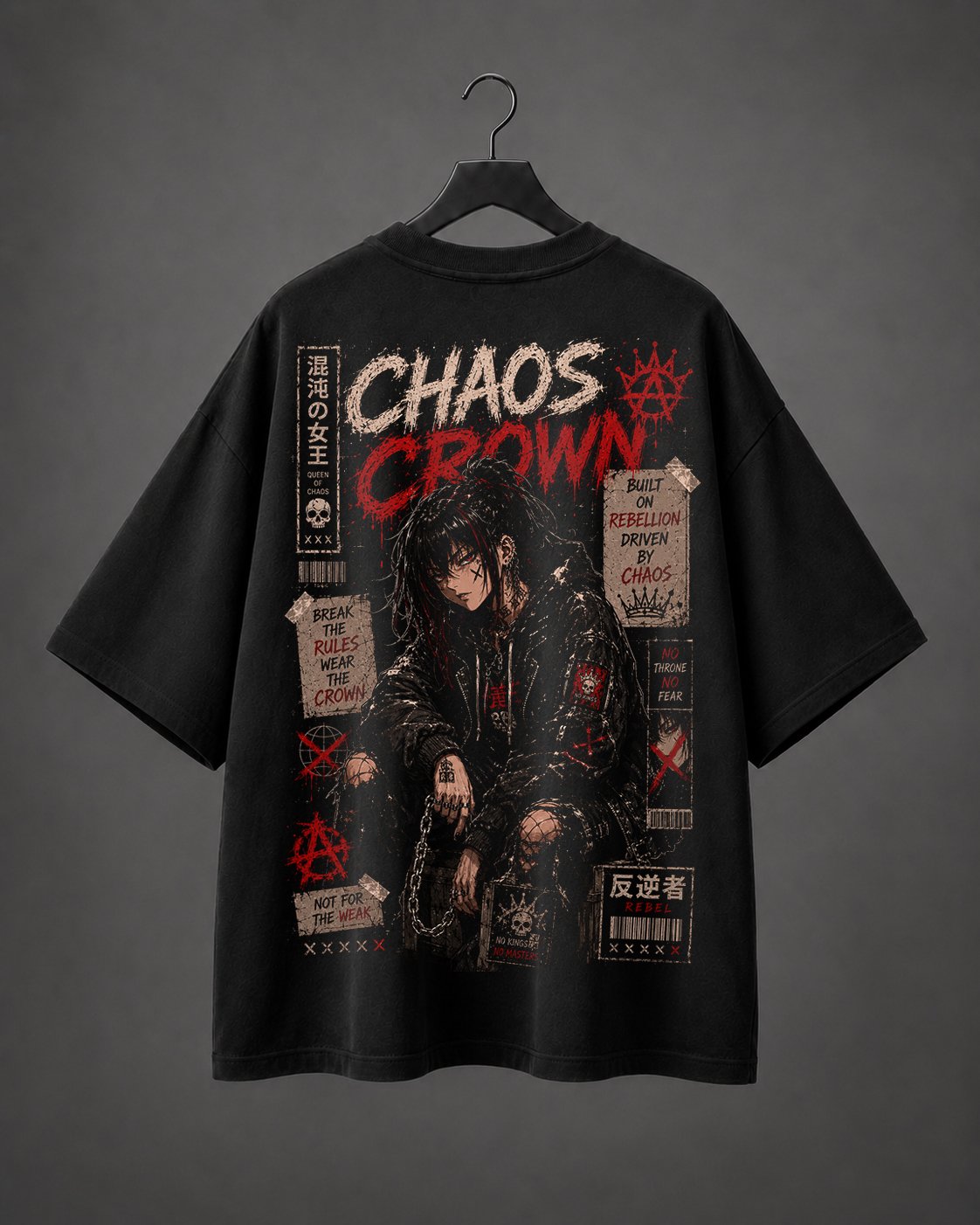 Camiseta Oversized Chaos Crown