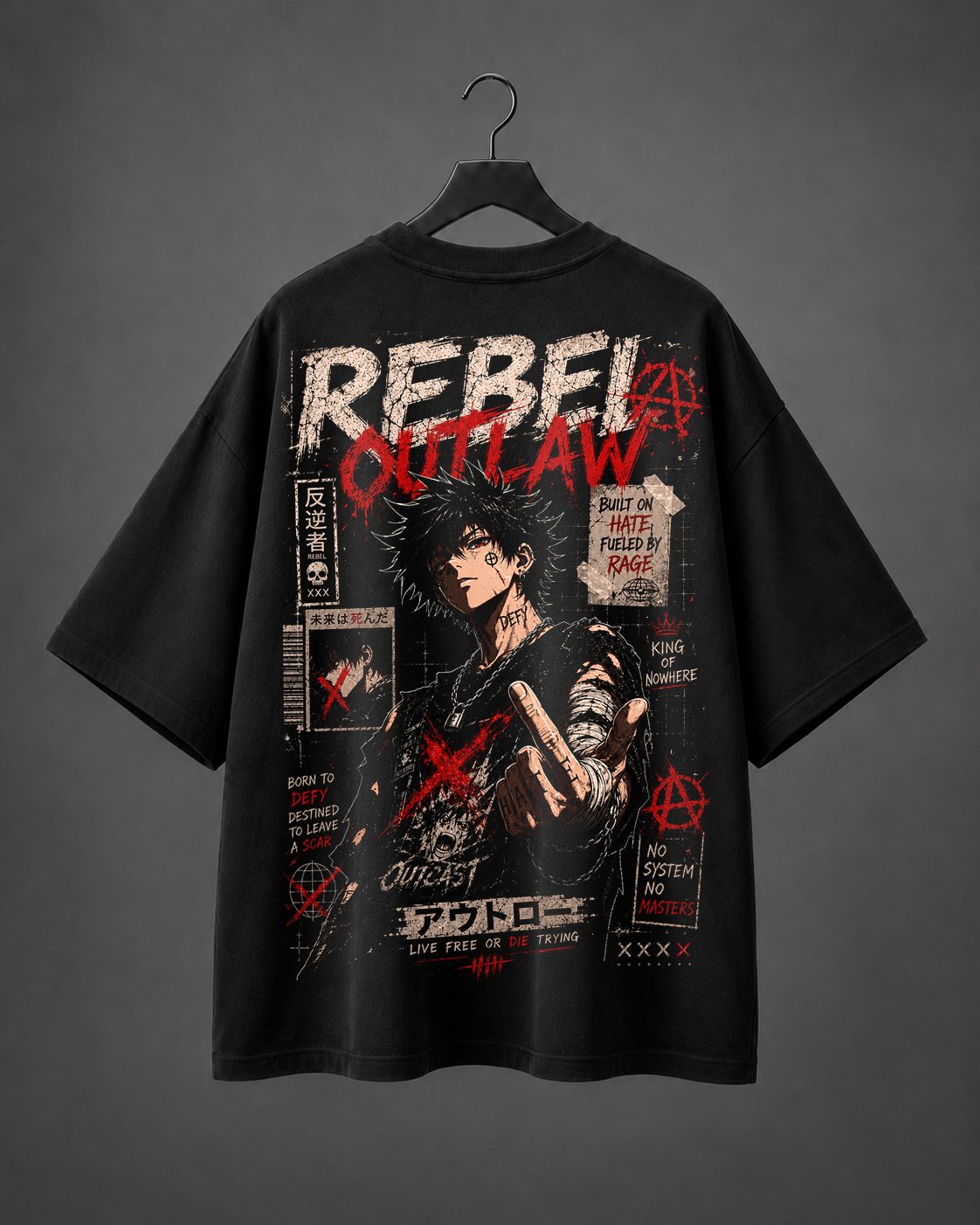 Camiseta Oversized Rebel Outlaw