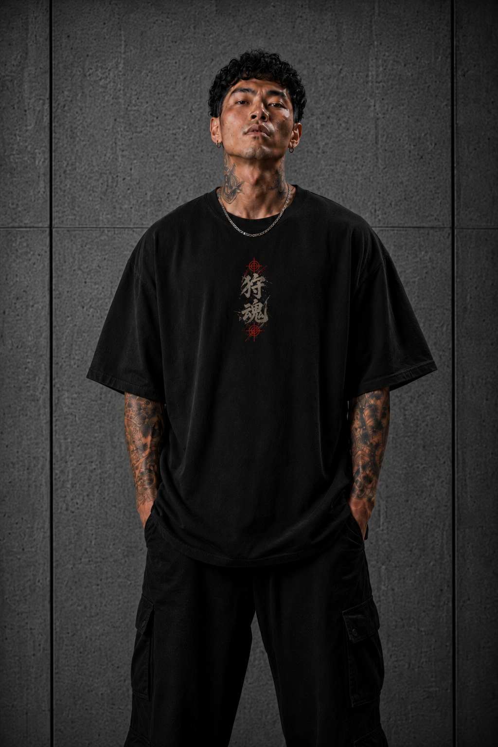 Camiseta Oversized Predator Spirit em outro ângulo