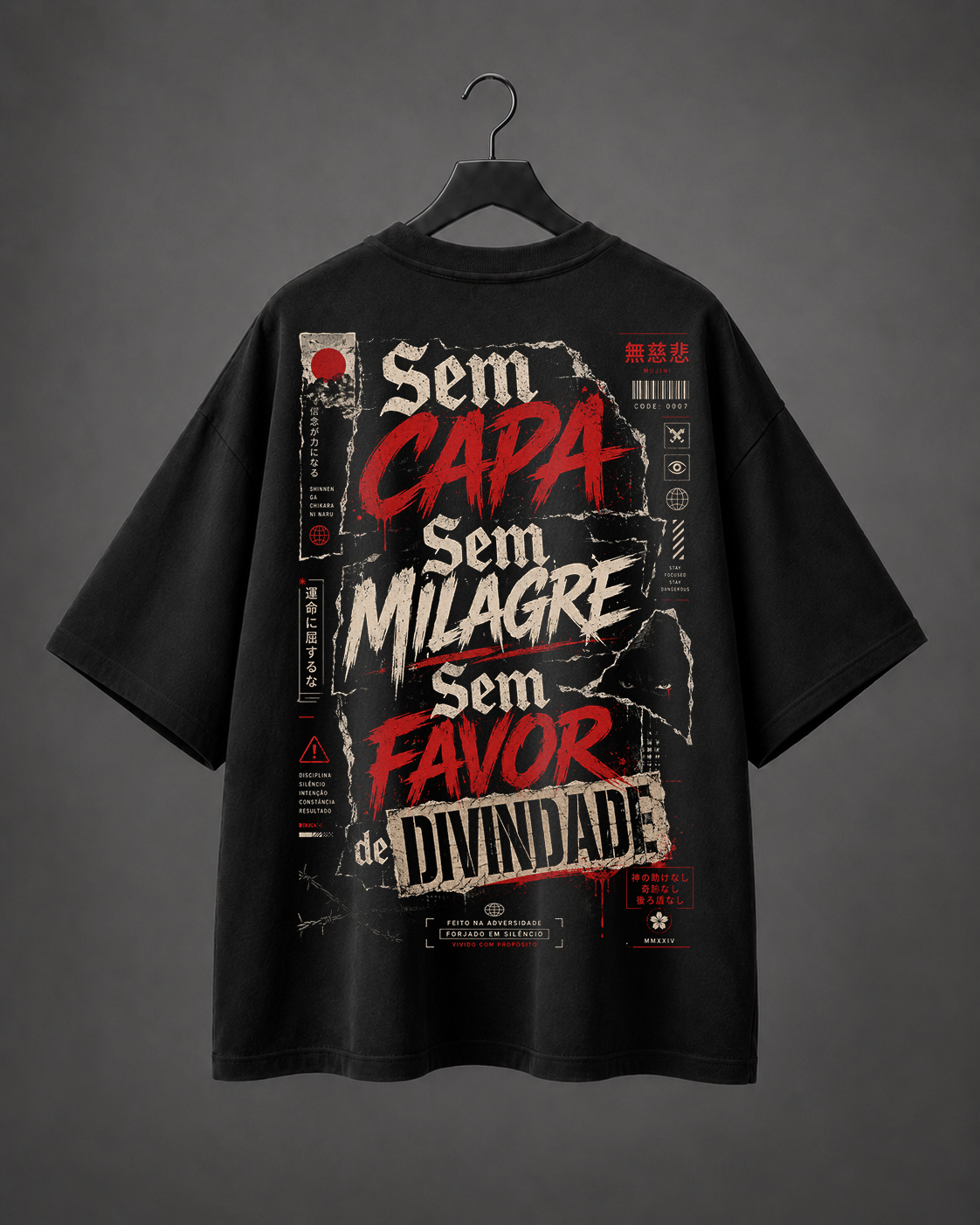Camiseta Oversized Sem Capa, Sem Milagre