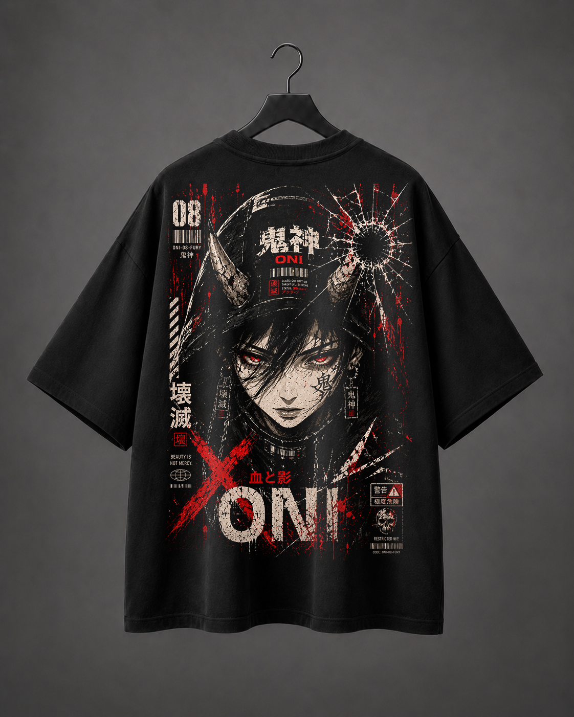 Camiseta Oversized Oni Fury