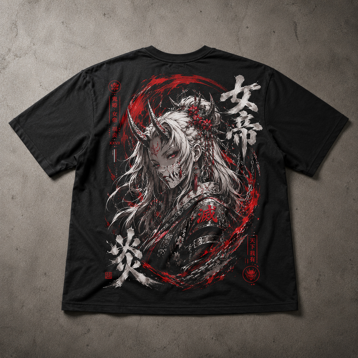 Camiseta Oversized Crimson Oni Empress