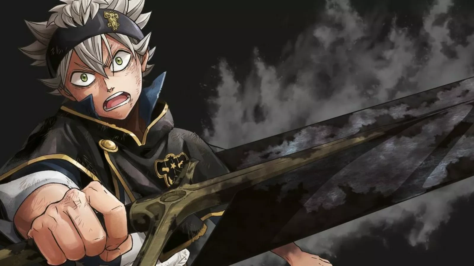Asta empunhando uma espada de Anti-Magia em Black Clover