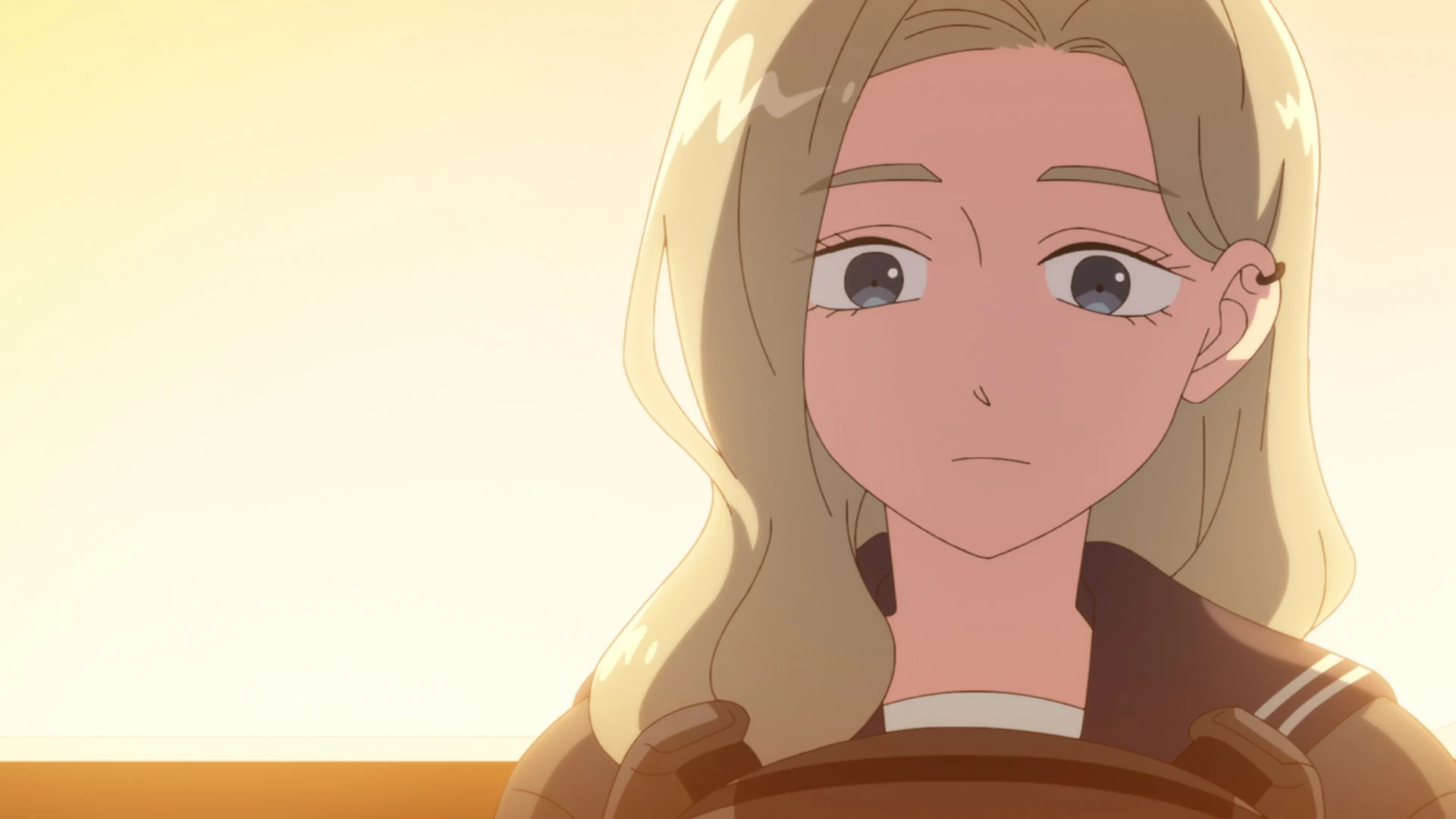 Azuma pensativa no episódio 18 de You and I Are Polar Opposites
