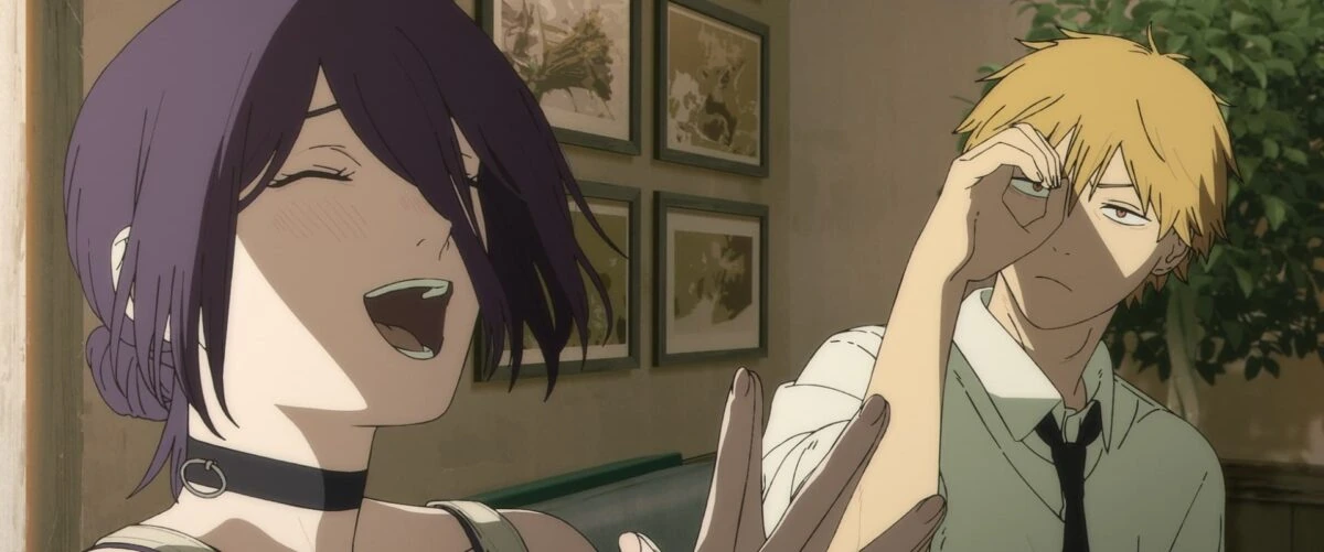Denji e Reze em suas formas humanas antes do conflito entre os dois híbridos