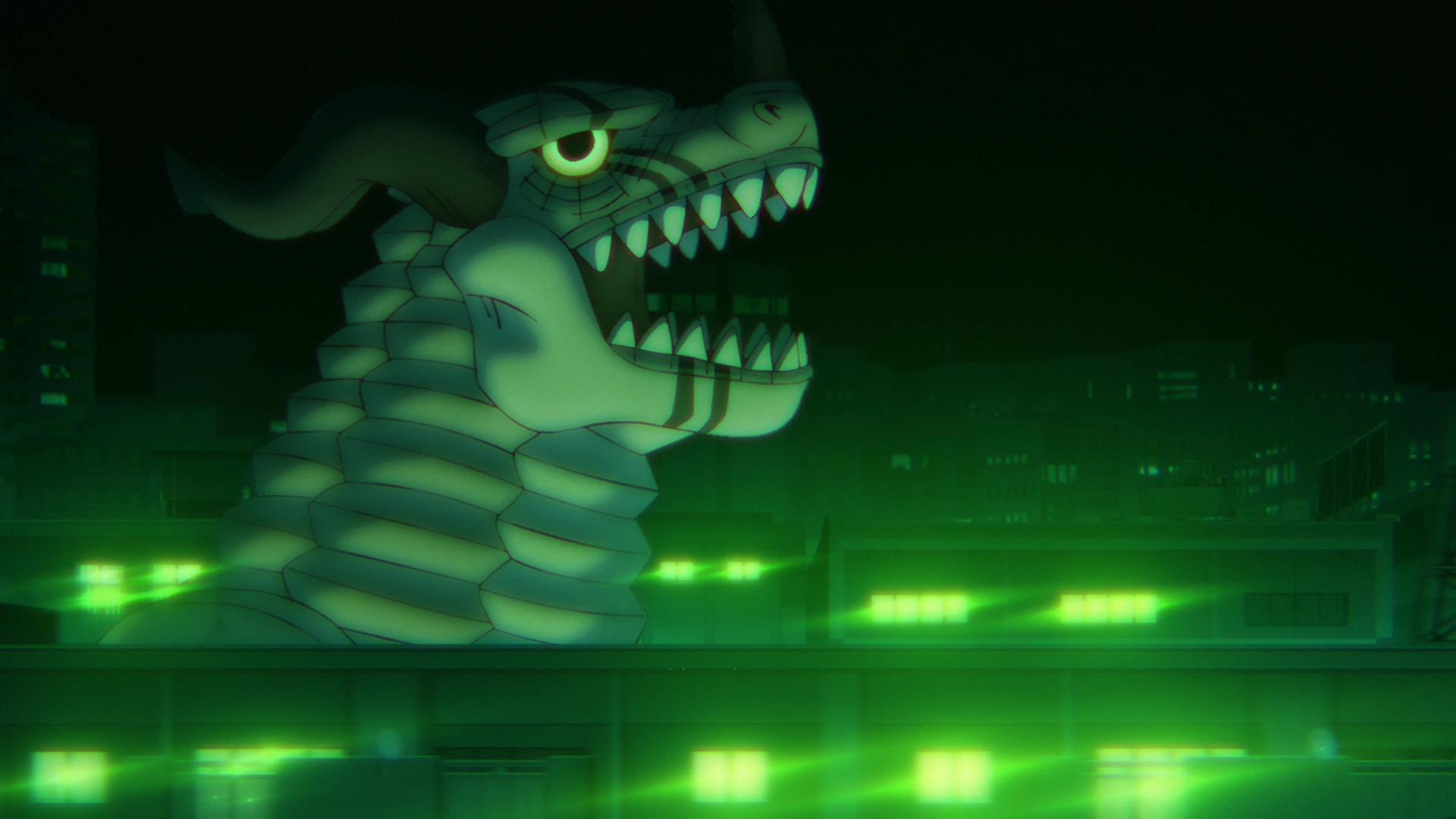 El kaiju espacial avanzando por la ciudad en la recta final de la temporada 2 de Dandadan