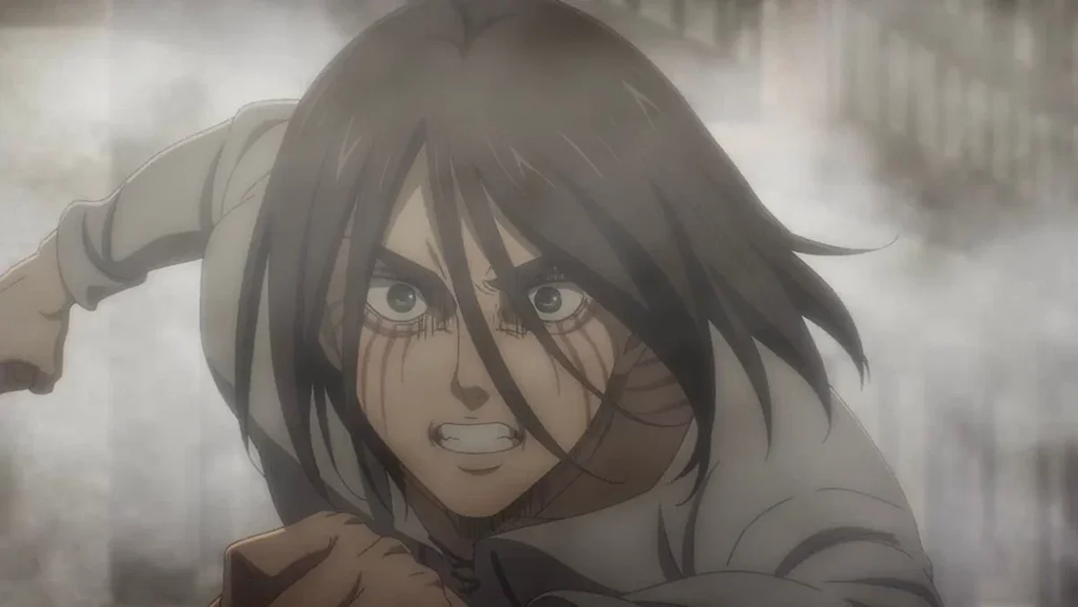 Eren em uma cena de Attack on Titan The Final Season produzida pela MAPPA