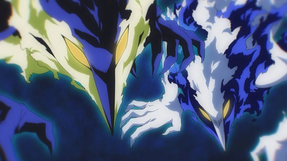 Fujin e Raijin avançando juntos durante o confronto mostrado no episódio 18