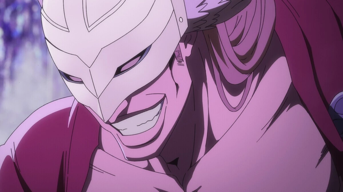 Gerard Valkyrie sorrindo durante o confronto em Wahr Welt