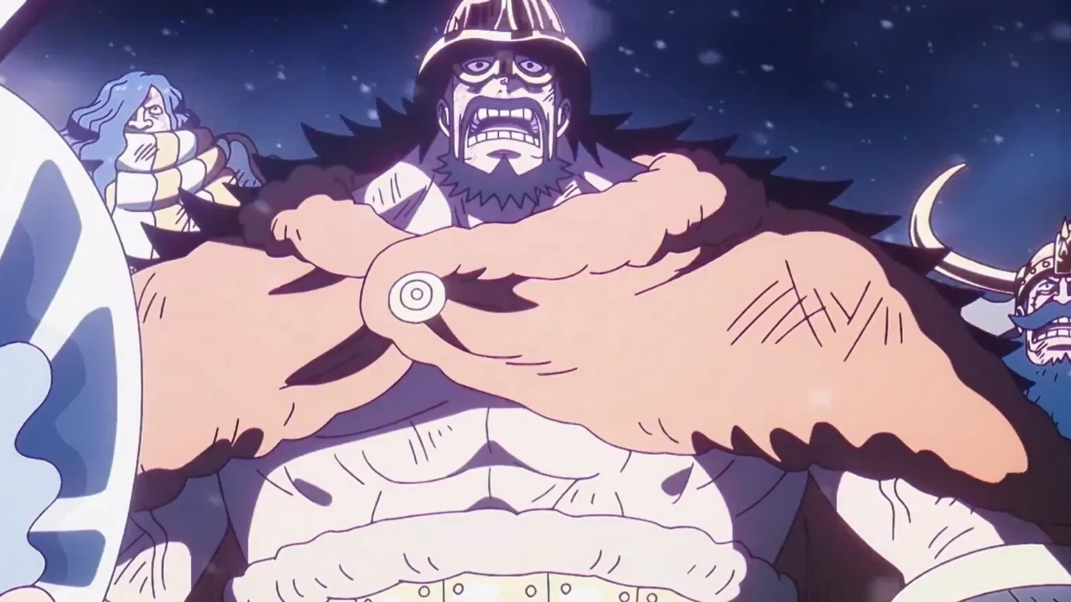 Guerreros gigantes de Elbaf durante el arco actual de One Piece