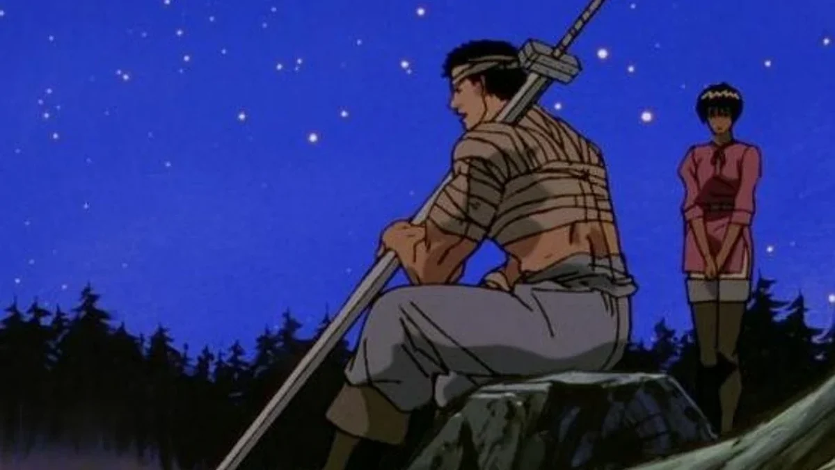 Guts durante uma vigília noturna depois de sobreviver ao Eclipse