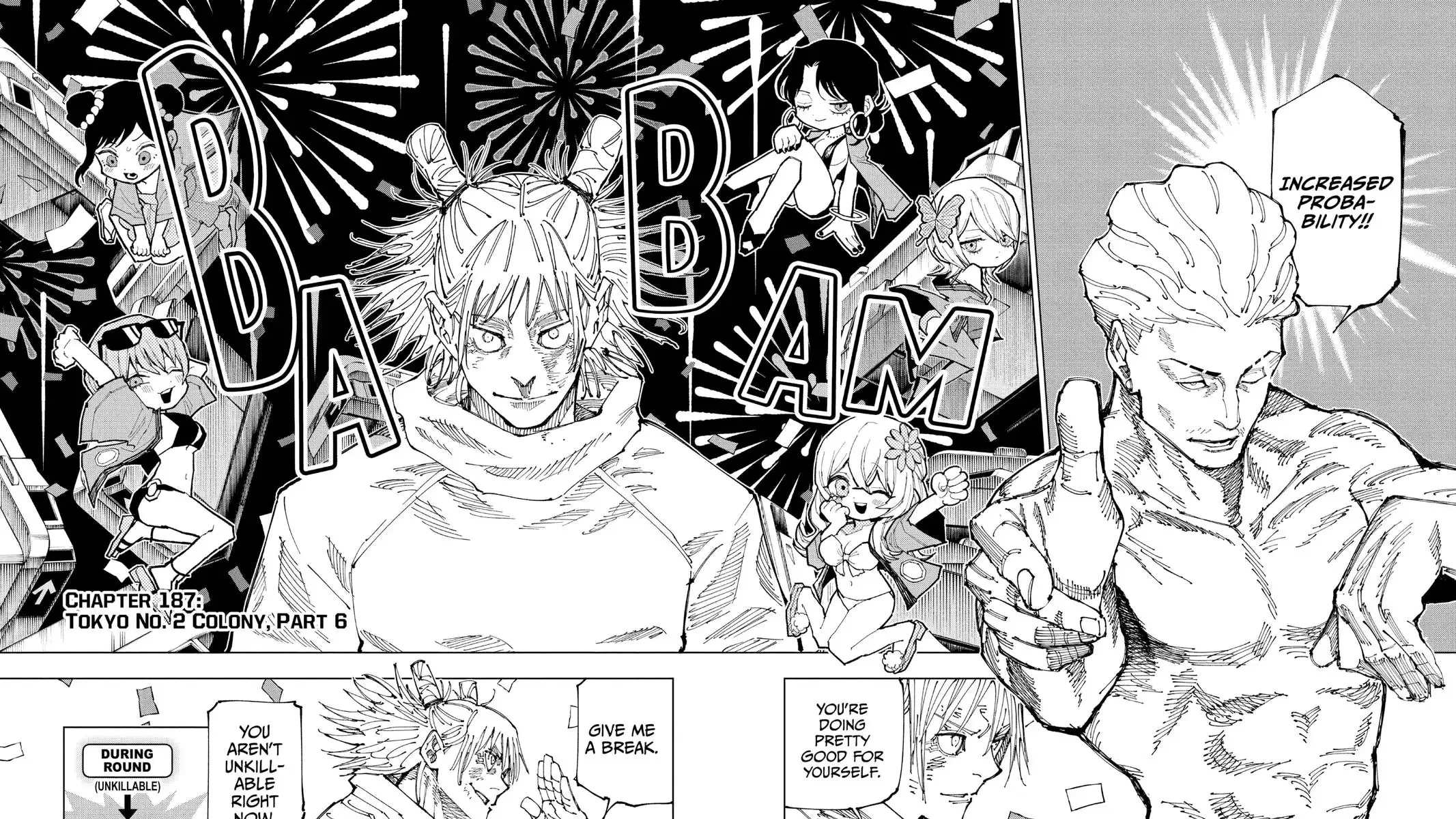 Hakari e Kashimo durante a rodada do Domínio e do jackpot