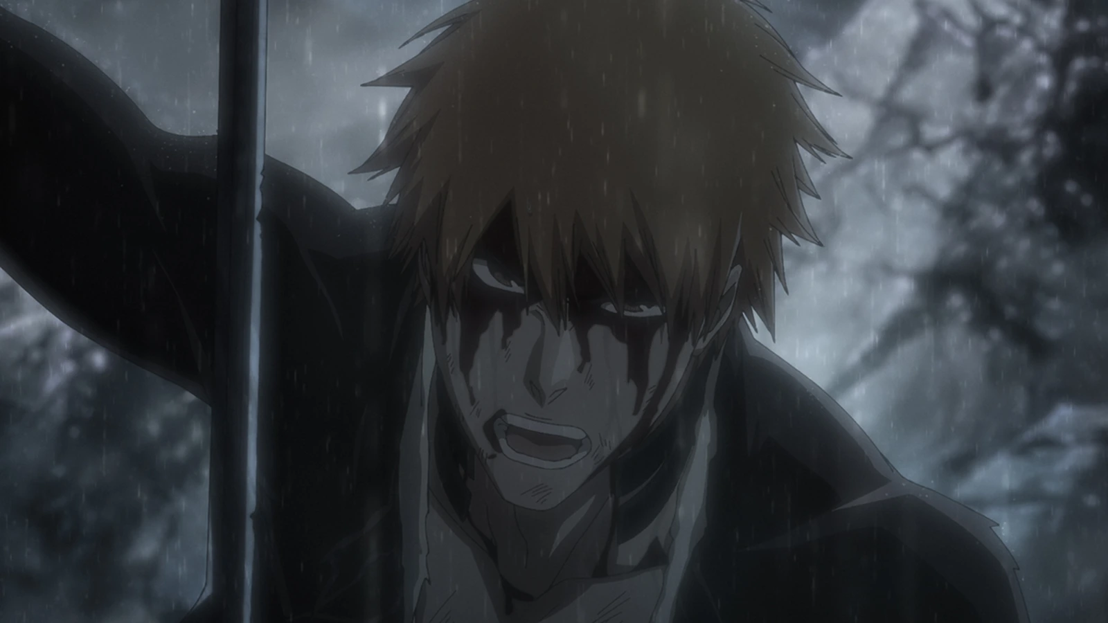 Ichigo Kurosaki ferido após a destruição de Tensa Zangetsu em Bleach