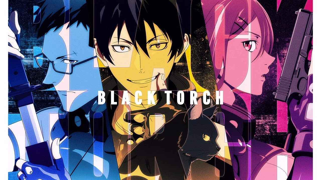 Jiro Azuma e Rago no visual oficial do anime Black Torch