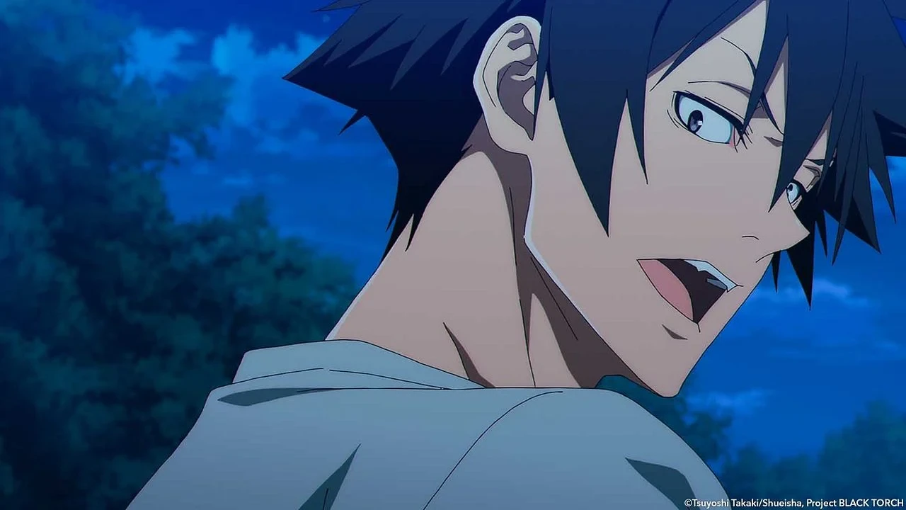 Jiro Azuma em uma cena noturna de Black Torch
