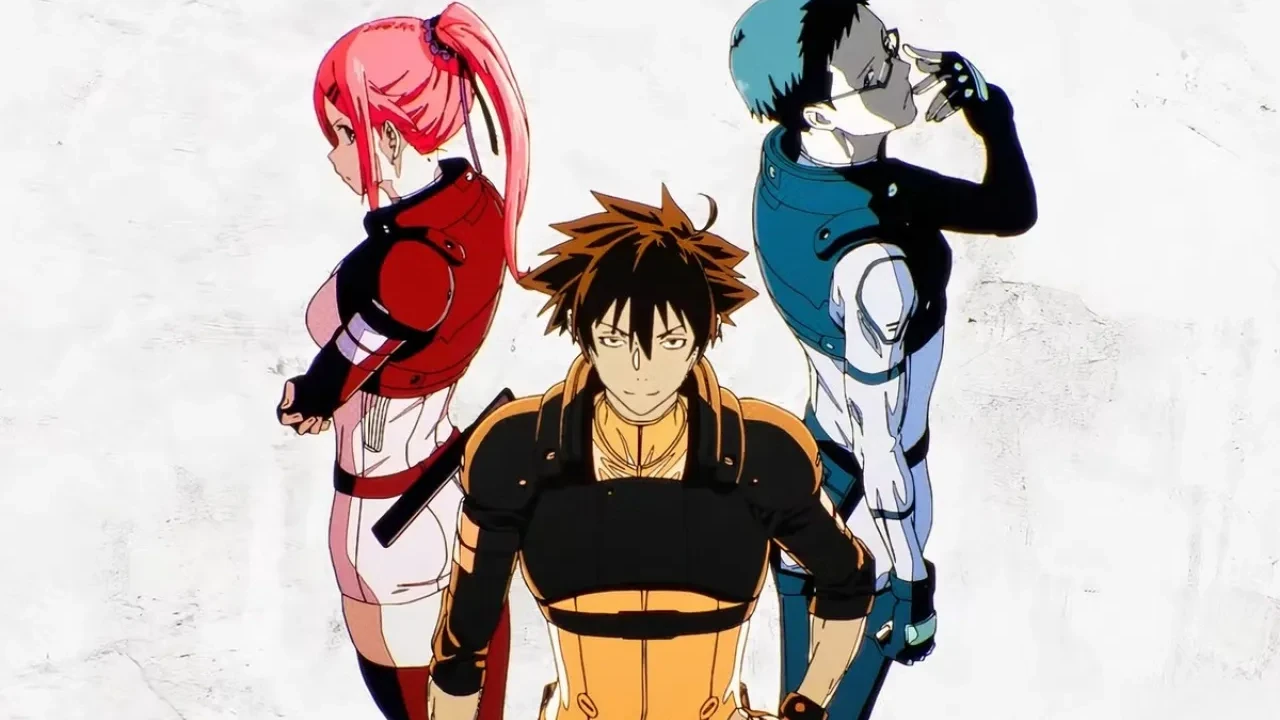 Jiro, Ichika e Reiji juntos em material promocional de Black Torch