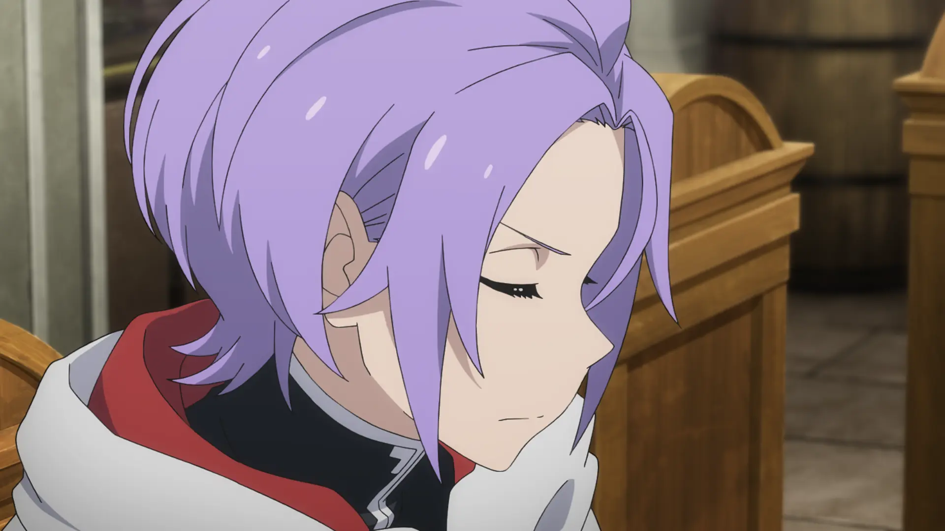 Julius aparece sentado em uma cena do episódio 78 de Re:Zero