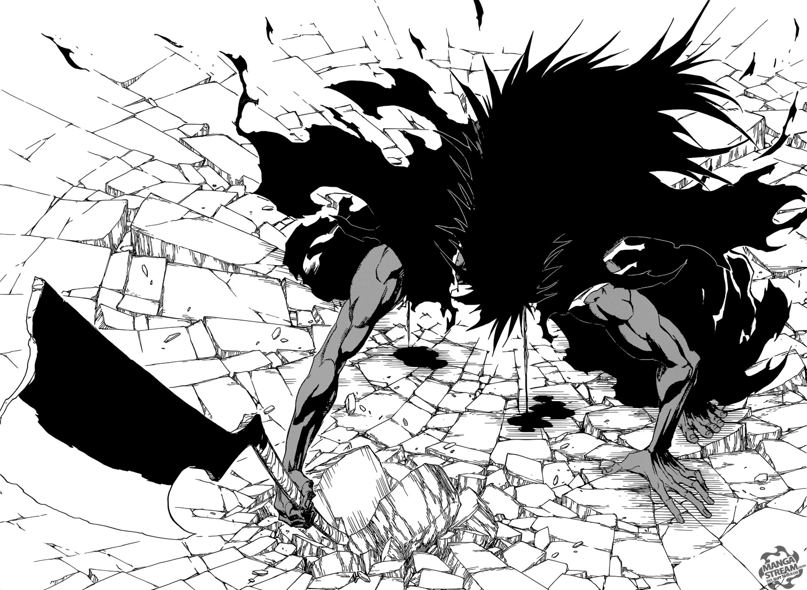 Kenpachi Zaraki em sua forma de Bankai no capítulo 669 de Bleach