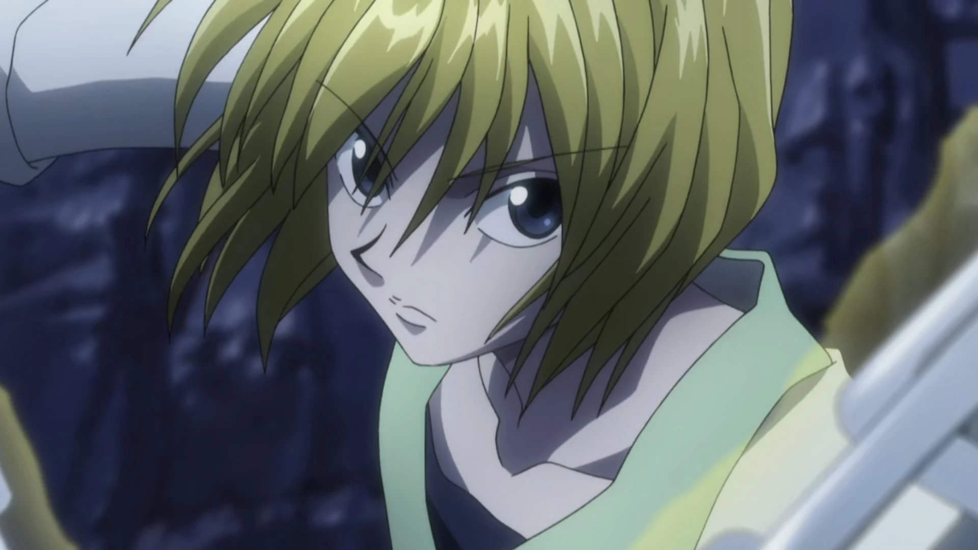 Kurapika durante a luta contra Uvogin no arco de Yorknew