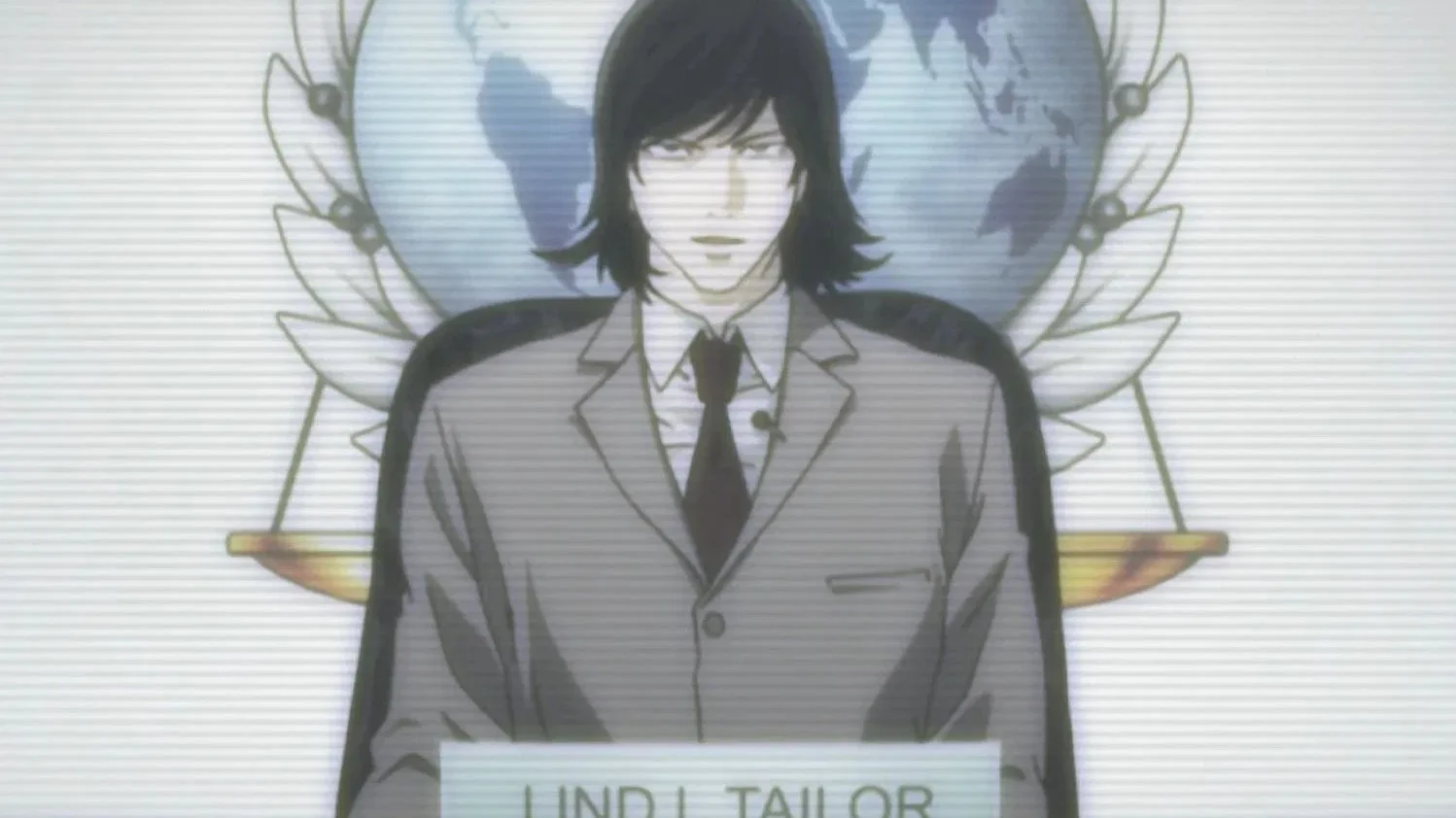 Lind L. Tailor aparecendo em transmissão com o próprio nome visível em Death Note
