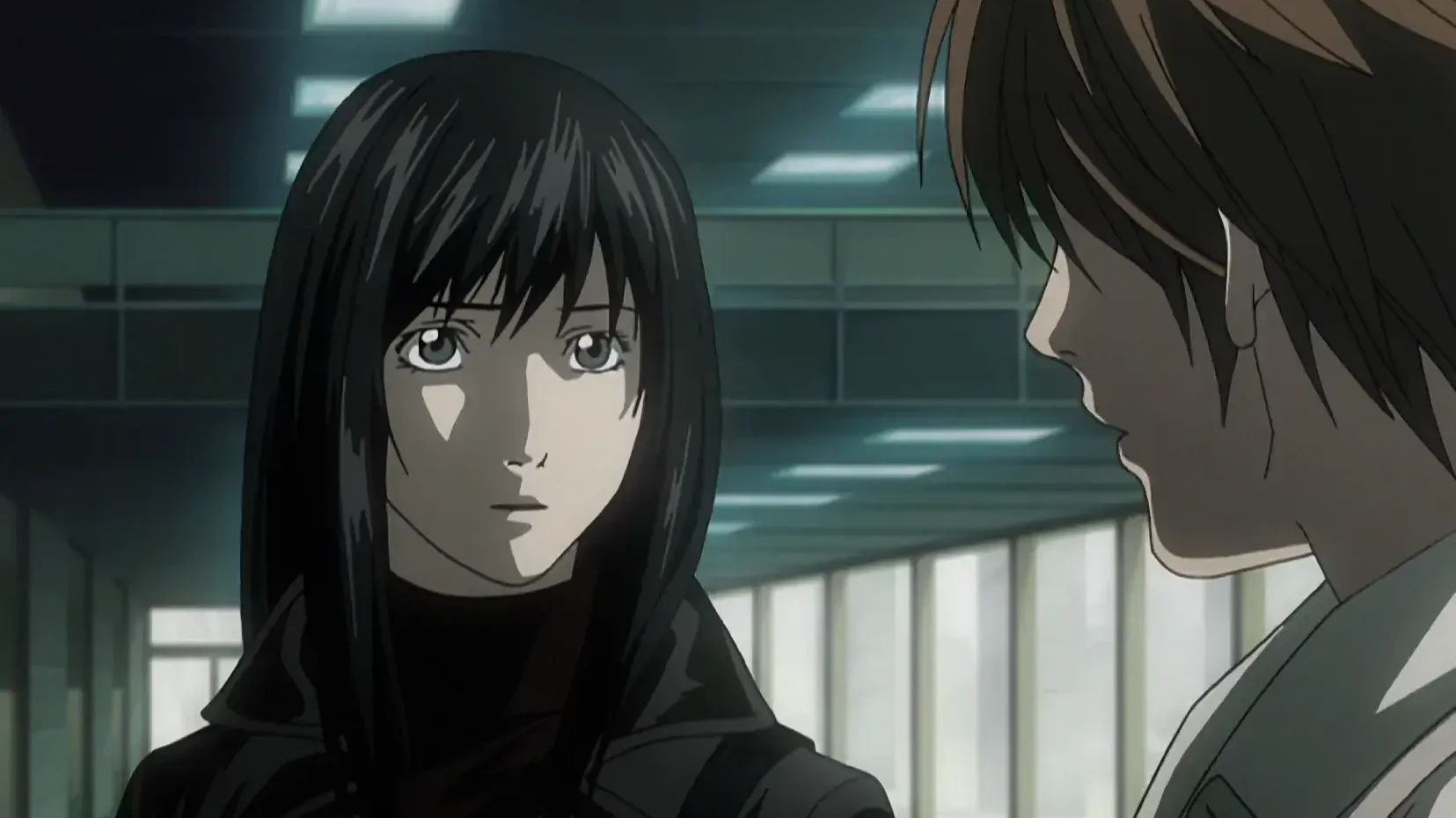 Naomi Misora conversando com Light Yagami durante a investigação de Kira