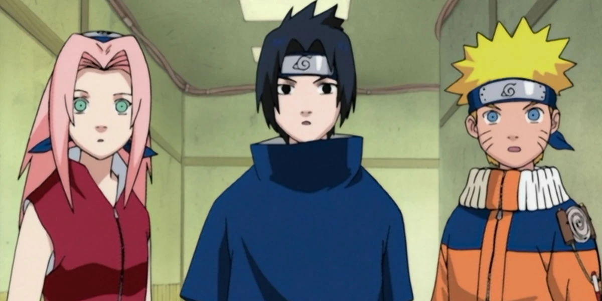 Naruto, Sasuke e Sakura juntos no período inicial da Equipe 7