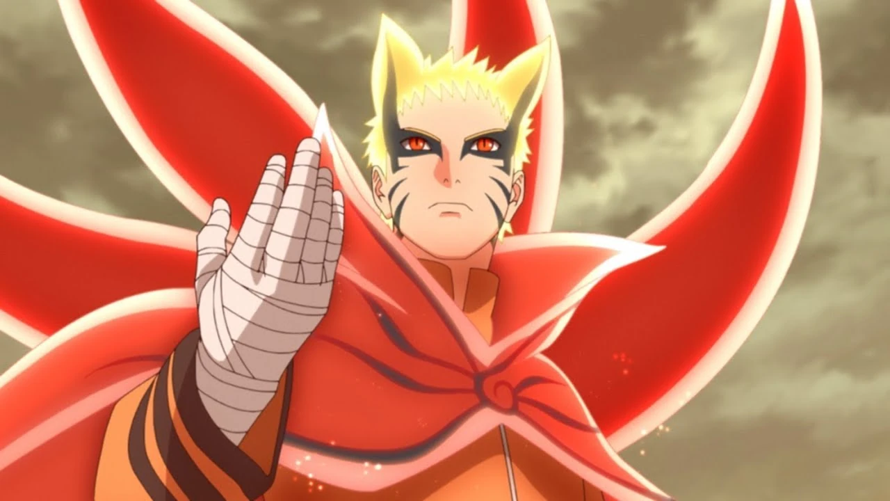 Naruto utiliza o Modo Baryon durante a luta contra Isshiki