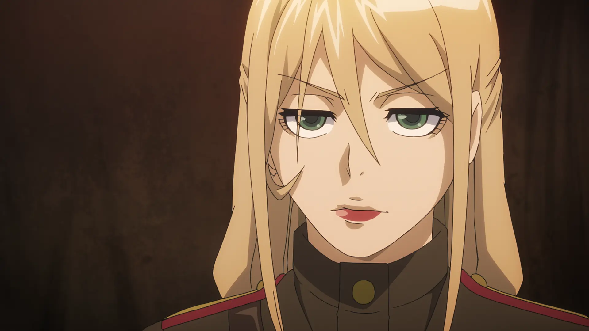 Oficial loira em uma das imagens prévias do episódio 6 de Youjo Senki II