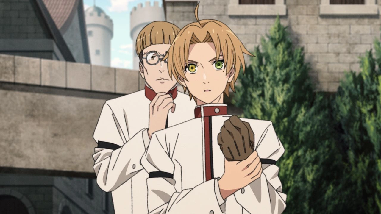 Rudeus and Cliff in a contextual scene from Mushoku Tensei Season 3 Episode 7