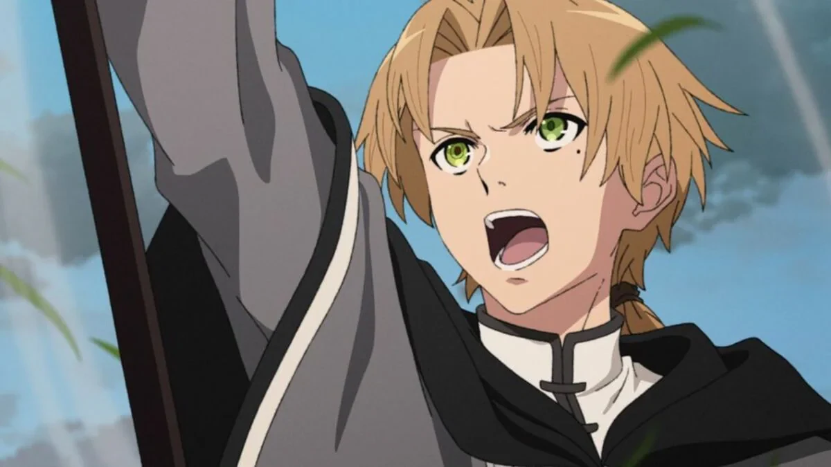 Rudeus Greyrat em cena da terceira temporada de Mushoku Tensei