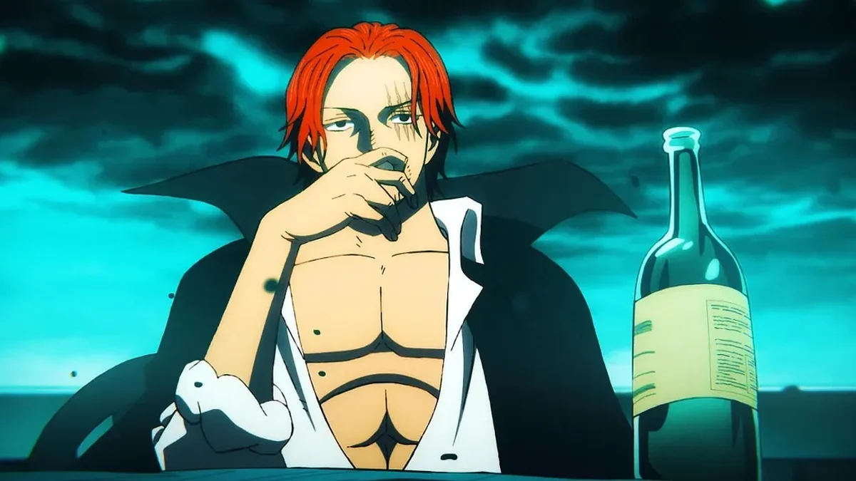 Shanks durante os acontecimentos ligados ao passado de Elbaf