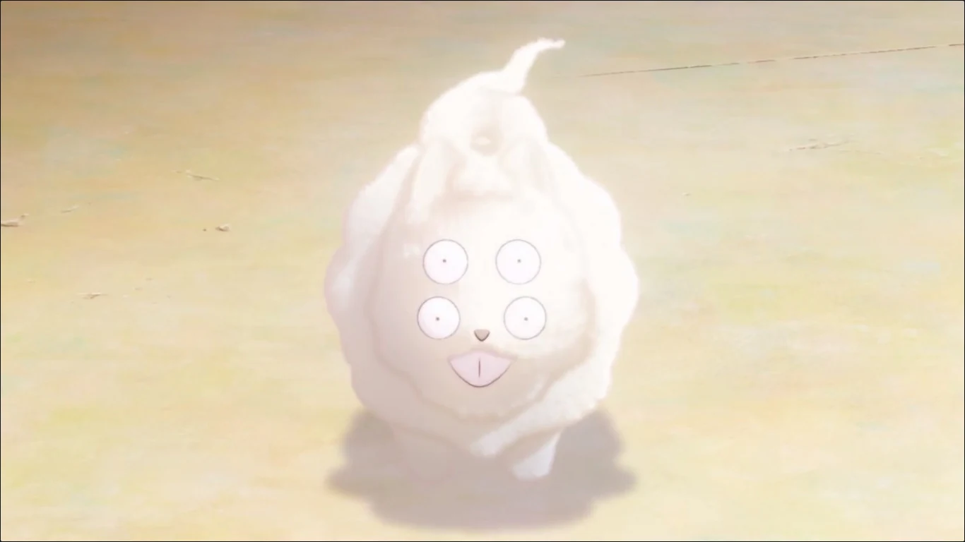 Shiro aparece em sua pequena forma lunar depois de ser dividido