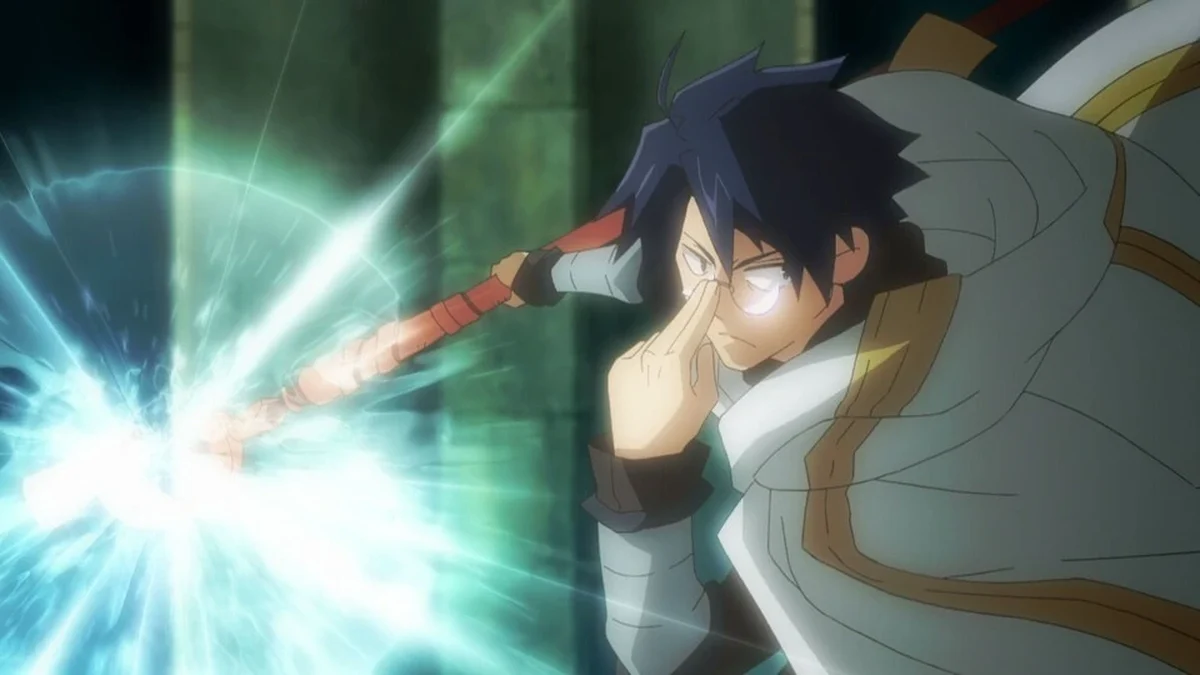 Shiroe usando magia durante uma operação em Log Horizon