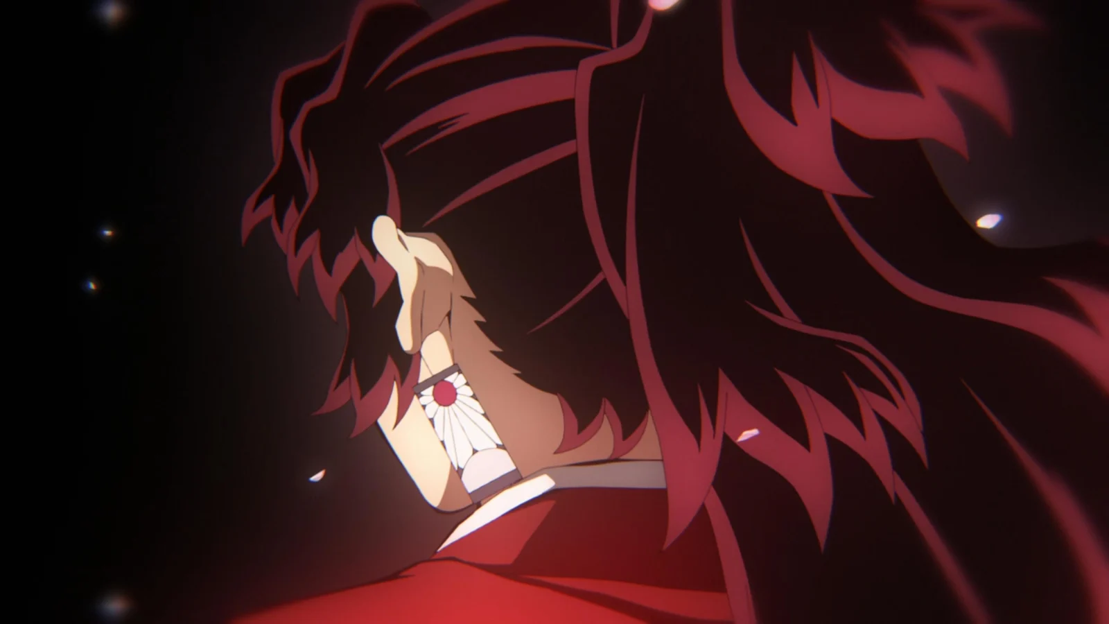 Tanjiro Kamado com brincos hanafuda em arte oficial de Demon Slayer