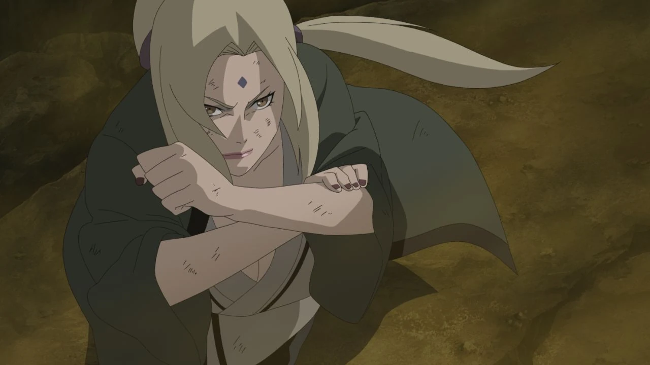 Tsunade com o selo Byakugō liberado