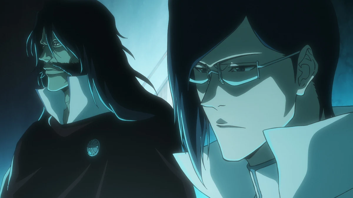 Uryu Ishida ao lado de Yhwach durante sua entrada no Wandenreich